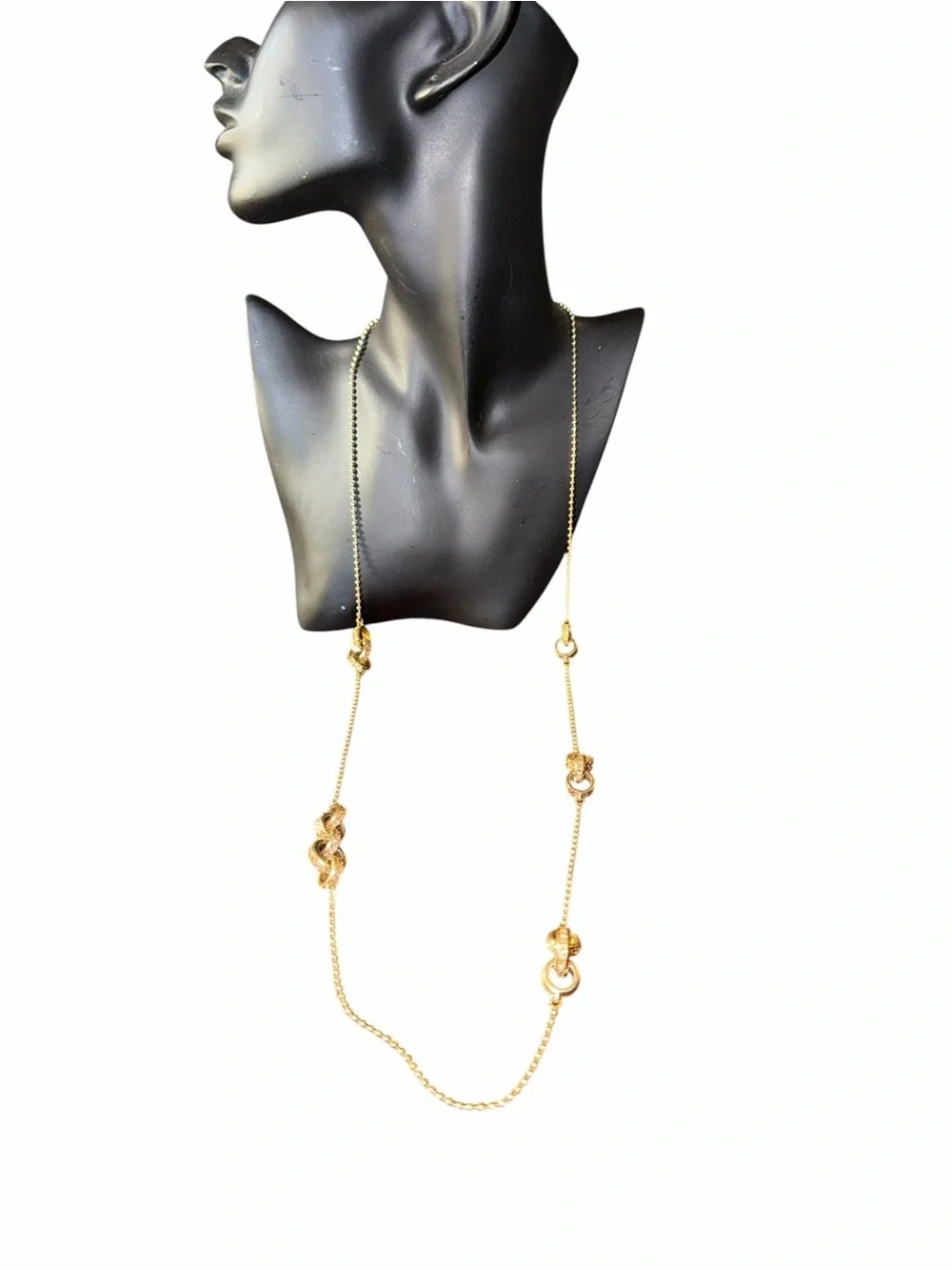 Coach Gold-Tone Knot & Bead Long Necklace - Women Jewelry